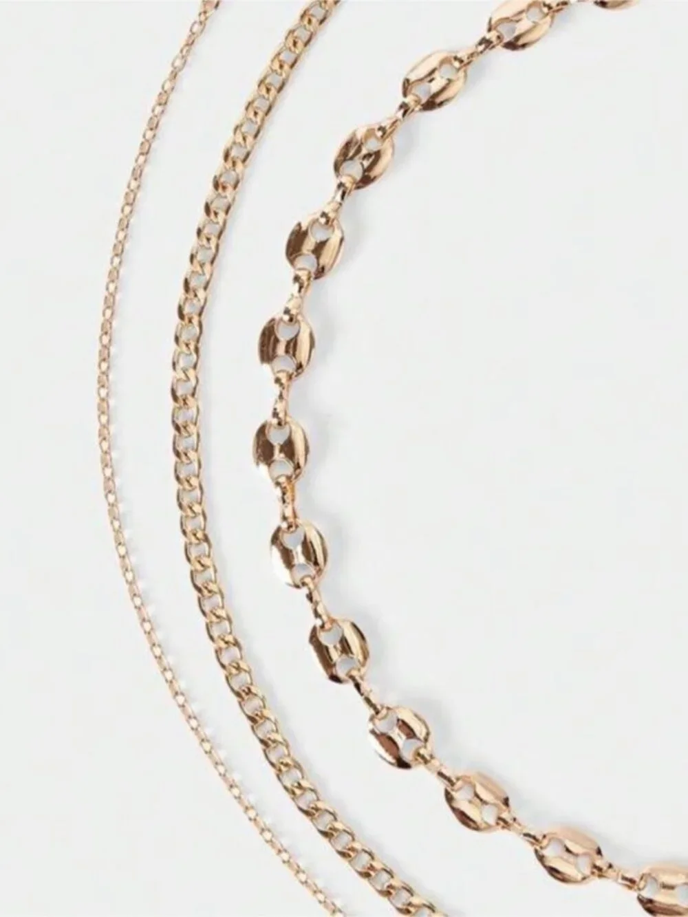 New! Gold Pigs Nose Chain Necklace Stack Set NWOT (4003)